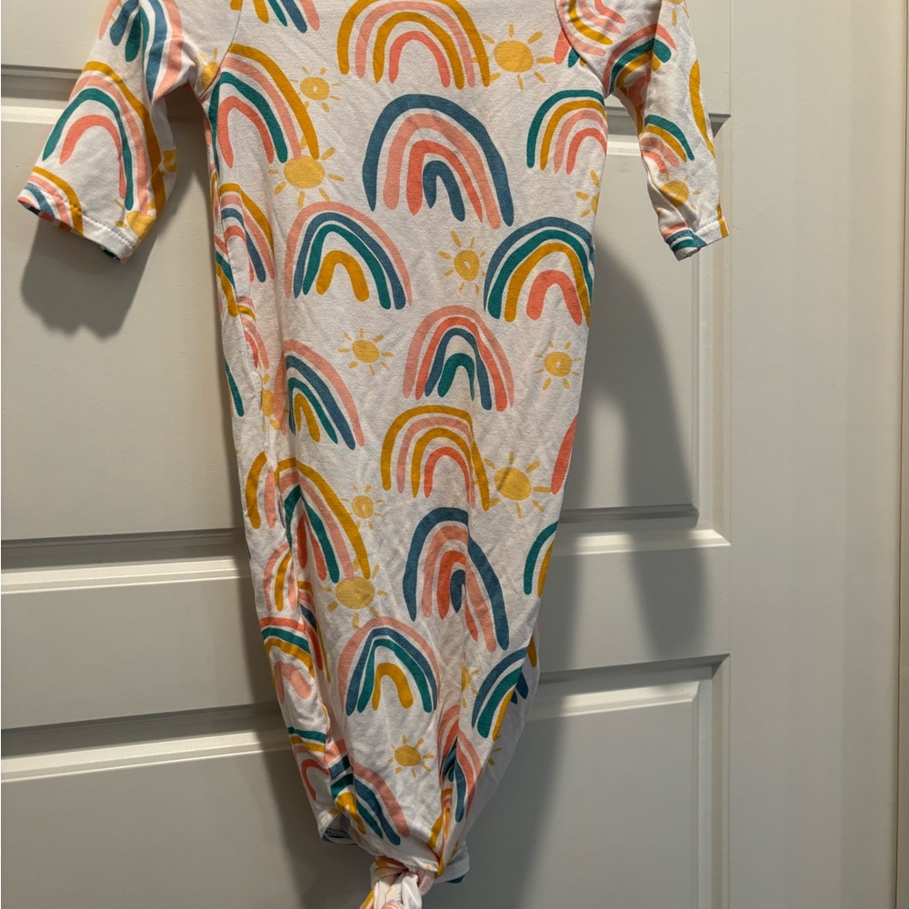 Mud Pie Pink and Yellow Baby Gown